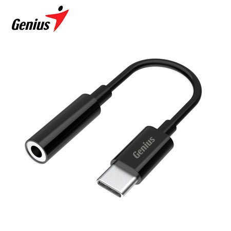 GENIUS ACC - C100 – ADAPTADOR USB - C A JACK 3.5 MM, CABLE 10 CM, ULTRA LIVIANO 3 G, COLOR NEGRO, IDEAL PARA CONECTAR AURICULARES Y PARLANTES EN DISPOSITIVOS SIN PUERTO DE AUDIO. 32590012400 - SMART BUSINESS