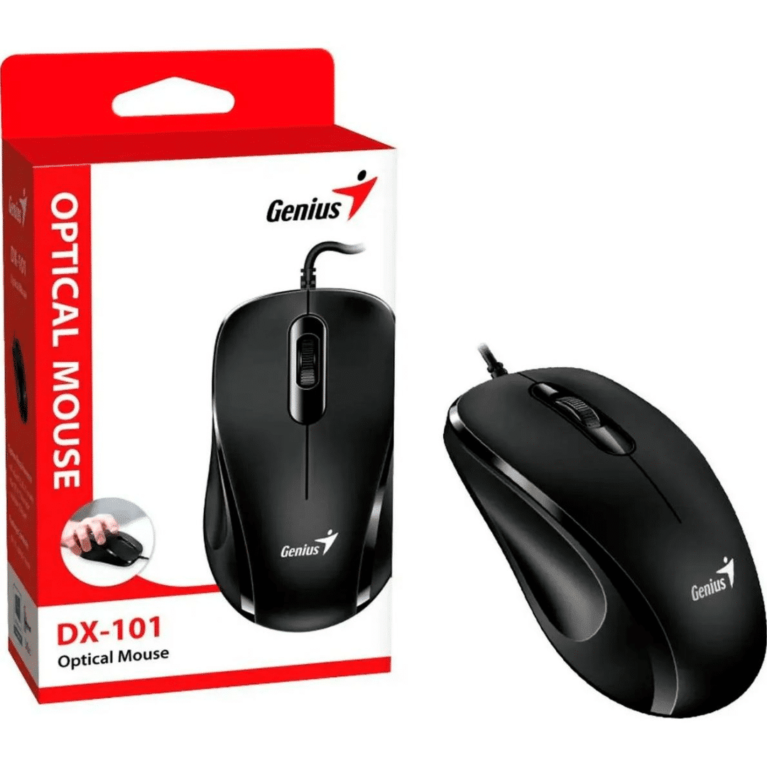 GENIUS MOUSE DX‑101 ÓPTICO USB CABLE 1200 DPI FULL SIZE NEGRO de Genius | first_variant_option_1 — Envío inmediato