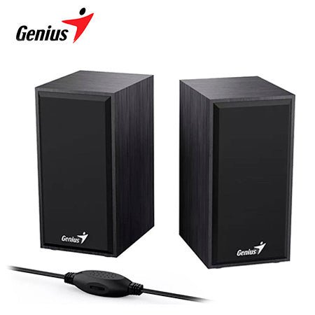 GENIUS SP - HF180 – PARLANTES PC ESTÉREO CON CAJÓN DE MADERA, 6 W RMS, CONECTIVIDAD USB + ENTRADA 3.5 MM, DISEÑO COMPACTO Y ELEGANTE 31730029404 - SMART BUSINESS