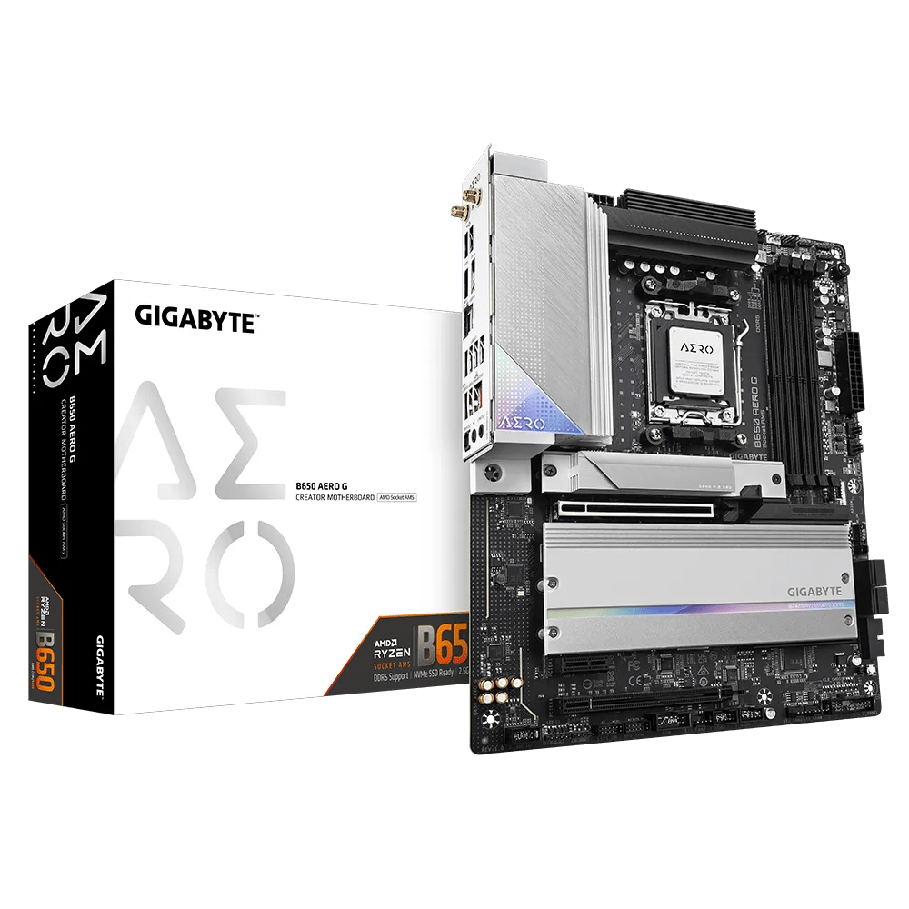 GIGABYTE B650 AERO G DDR5 AM5 ATX MOTHERBOARD HDMI/DP/USB 3.2 - PLACA BASE DE ALTO RENDIMIENTO PARA GAMERS Y CREADORES DE CONTENIDO B650 AERO G - SMART BUSINESS