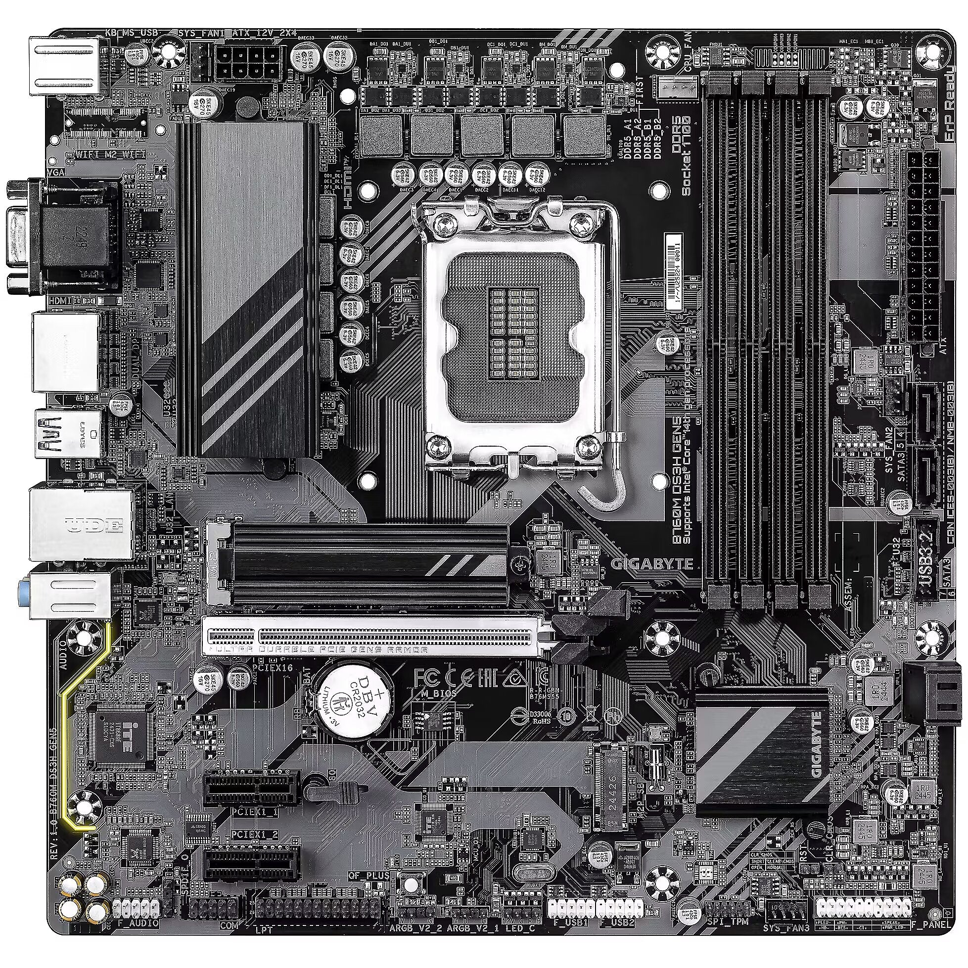 Gigabyte B760M-DS3H-GEN5 vista principal