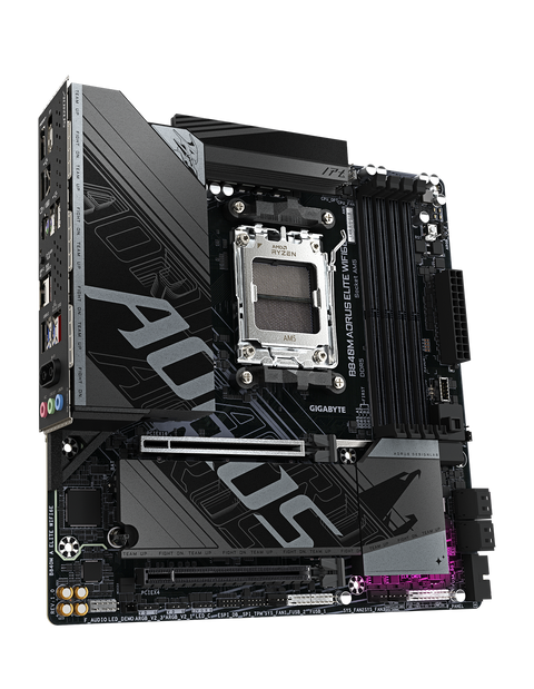 Gigabyte B840M AORUS ELITE WIFI6E G10 placa madre Micro ATX vista frontal oficial