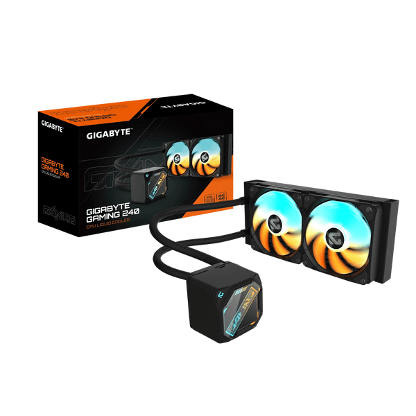 COOLER LÍQUIDO GIGABYTE GME - 240, RADIADOR 240MM, 2 VENTILADORES ARGB 120MM, COMPATIBLE LGA 1851/1700 Y AMD AM5, NEGRO de Gigabyte | first_variant_option_1 — Envío inmediato