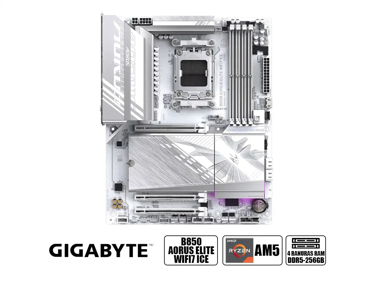 Gigabyte B850 Aorus Elite Wifi7 Ice - Placa Madre Am5 Ddr5 (White Edition) de Gigabyte | first_variant_option_1 — Envío inmediato