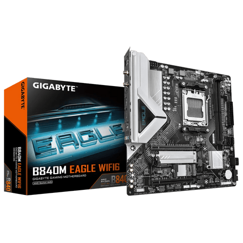 MOTHERBOARD GIGABYTE B840M EAGLE WIFI6, CHIPSET AMD B840, SOCKET AMD AM5, FORMATO ATX PARA UN RENDIMIENTO SUPERIOR Y CONECTIVIDAD AVANZADA EN TU PC. de Gigabyte | first_variant_option_1 — Envío inmediato