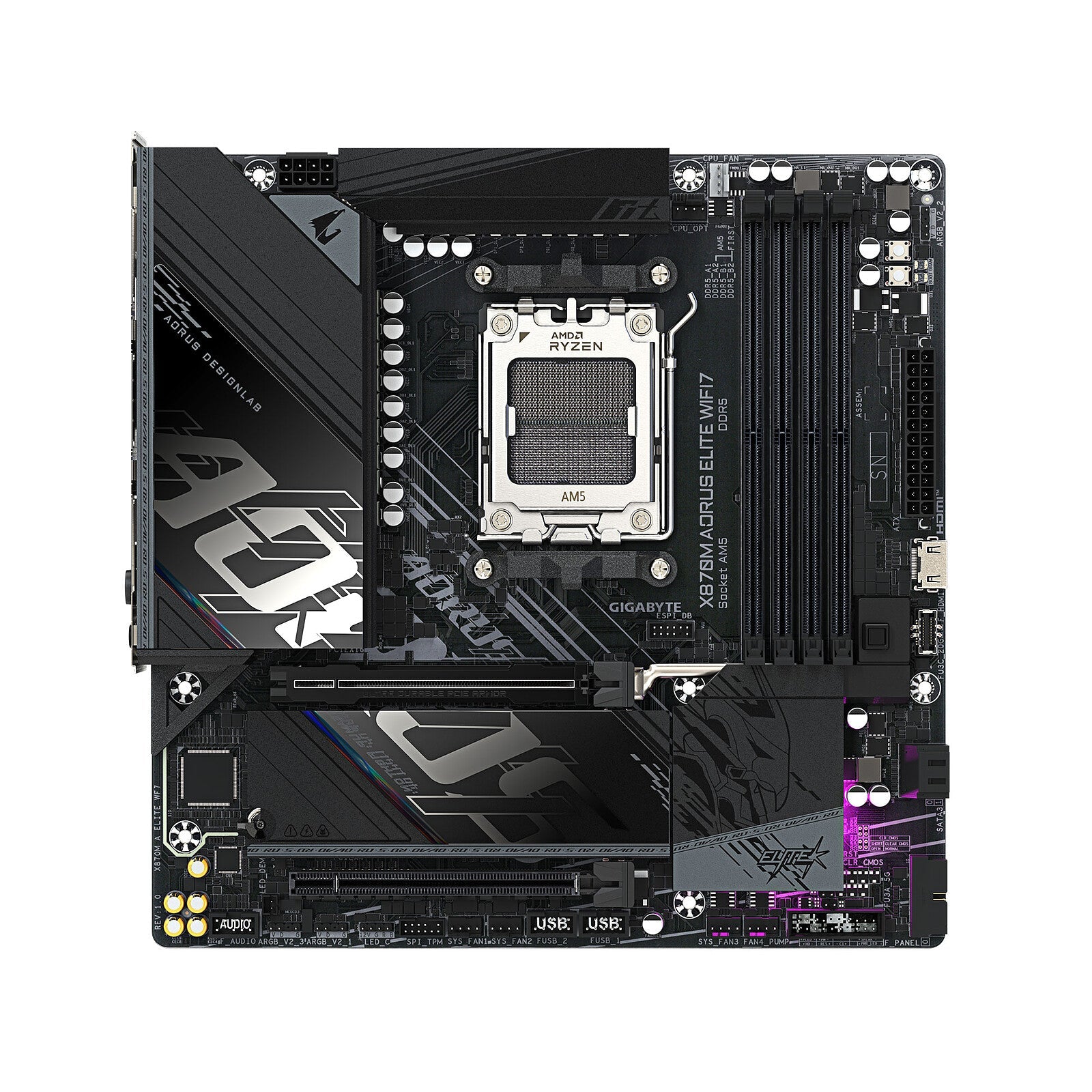 Motherboard Gigabyte X870M A Elite Wf7, Chipset Amd X870, Socket Am5, Ddr5, Wi - Fi 7, Bluetooth 5.4, Matx de Gigabyte | first_variant_option_1 — Envío inmediato