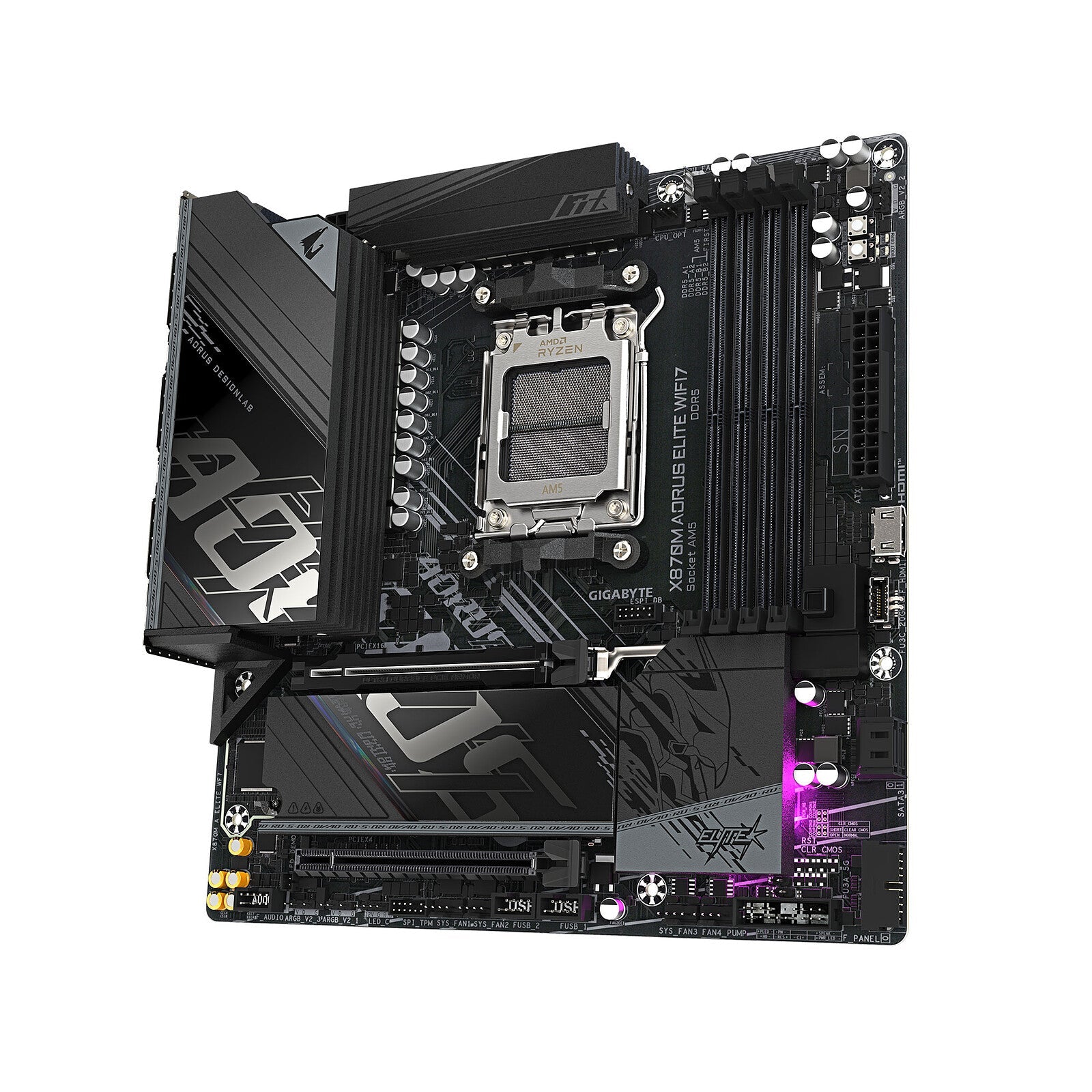 Motherboard Gigabyte X870M A Elite Wf7, Chipset Amd X870, Socket Am5, Ddr5, Wi - Fi 7, Bluetooth 5.4, Matx de Gigabyte | first_variant_option_1 — Envío inmediato