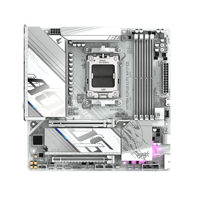 Motherboard Gigabyte X870M A Elite Wf7 Ice, Chipset Amd X870, Socket Am5, Ddr5, Wi - Fi 7, Bluetooth 5.4, Matx de Gigabyte | first_variant_option_1 — Envío inmediato