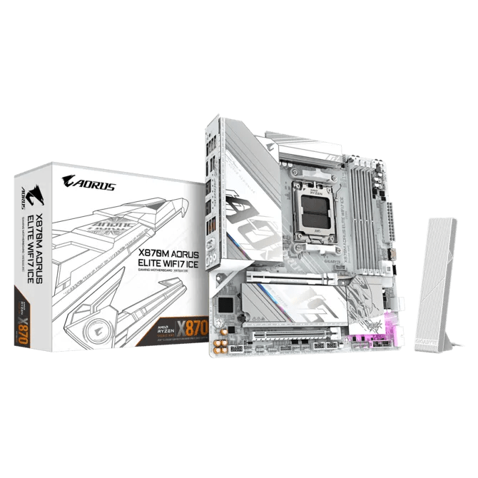 Motherboard Gigabyte X870M A Elite Wf7 Ice, Chipset Amd X870, Socket Am5, Ddr5, Wi - Fi 7, Bluetooth 5.4, Matx de Gigabyte | first_variant_option_1 — Envío inmediato