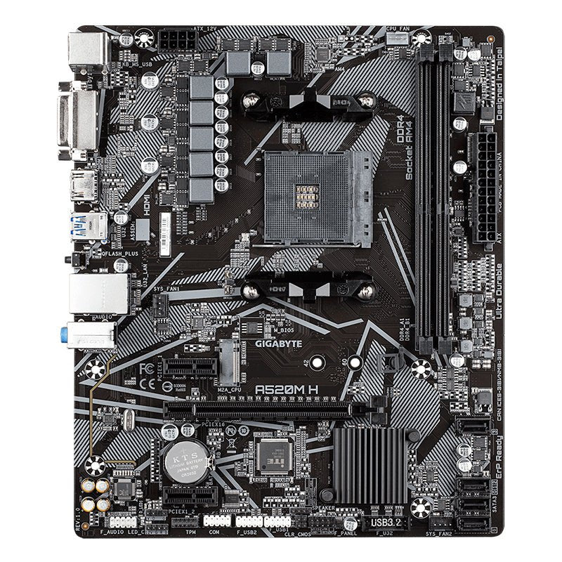 Placa Base Gigabyte A520M H Micro ATX, Soporte para AMD Ryzen Series 5000/3ª Gen, HDMI, DDR4 64GB - Incompatible con Ryzen 5 3400G y Ryzen 3 3200G - SMART BUSINESS