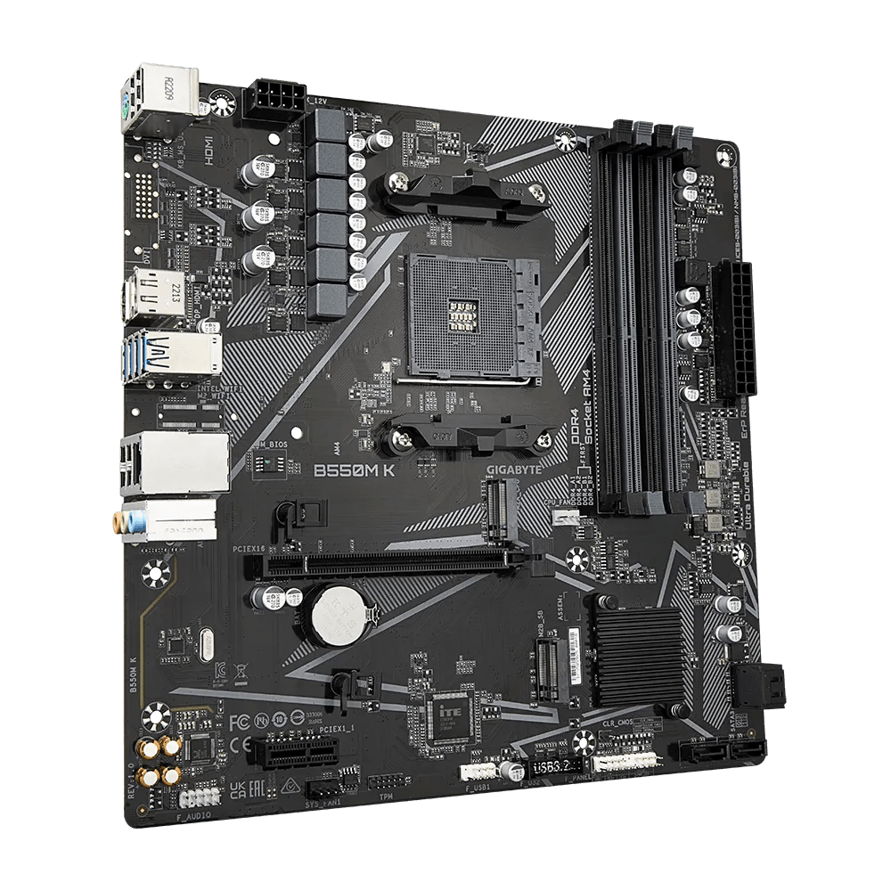 Placa Base GIGABYTE B550M K (Rev. 1.0) con Chipset AMD B550, Socket AM4, Formato Micro ATX - SMART BUSINESS