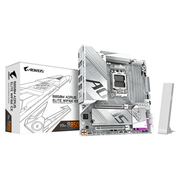 PLACA BASE GIGABYTE B850M AORUS ELITE WIFI6E ICE, CHIPSET AMD B850, SOCKET AMD AM5, FORMATO ATX, RENDIMIENTO Y CONECTIVIDAD SUPERIOR PARA GAMERS de Gigabyte | first_variant_option_1 — Envío inmediato