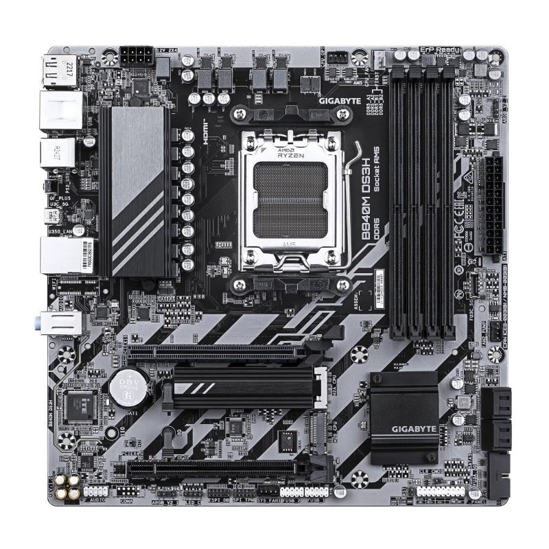 PLACA MADRE GIGABYTE B840M DS3H, SOCKET AM5 PARA AMD RYZEN 9000/8000, DDR5, PCIE 4.0, M.2, 2.5GB LAN, MATX de Gigabyte | first_variant_option_1 — Envío inmediato