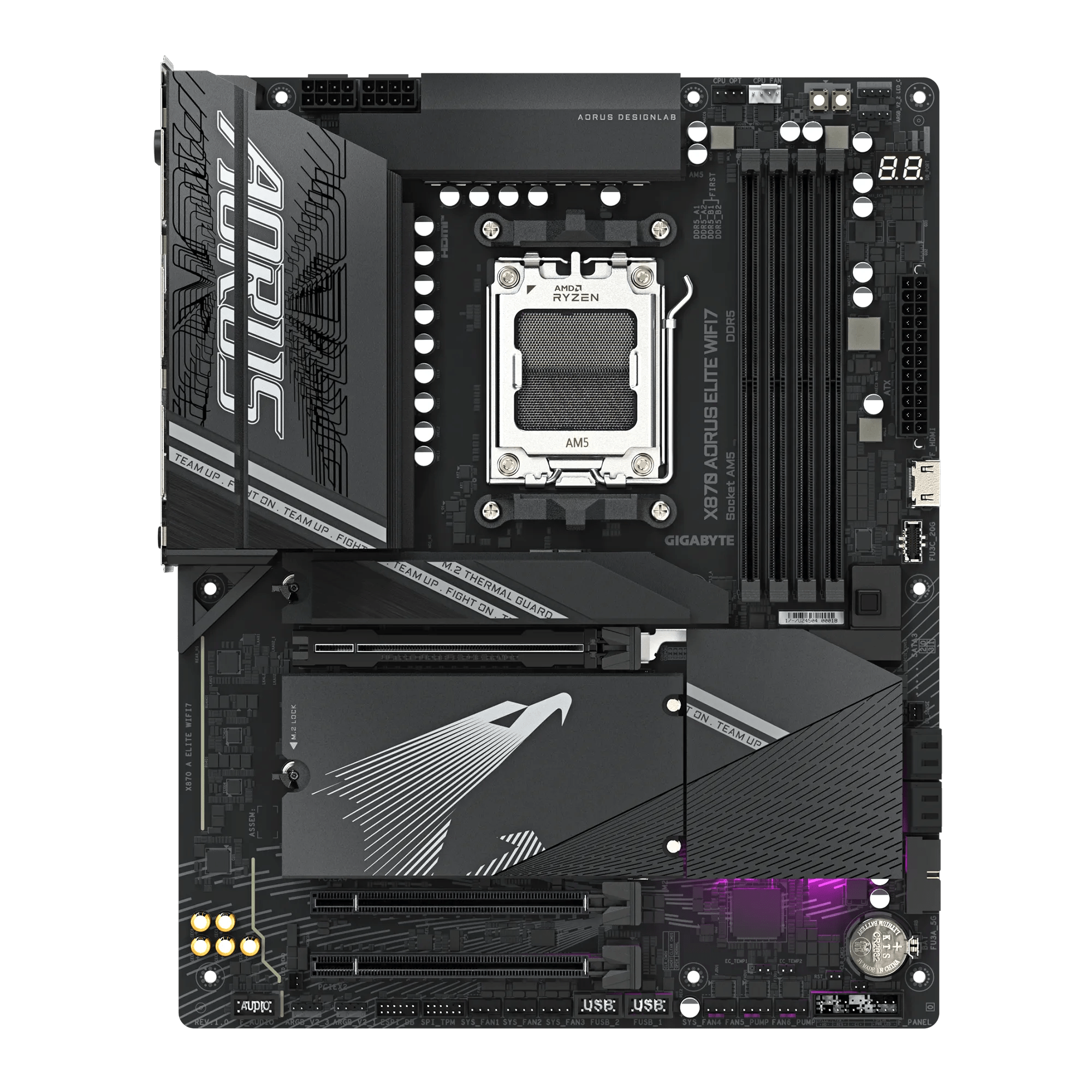 PLACA MADRE GIGABYTE X870 AORUS ELITE WIFI7, SOCKET AM5 PARA RYZEN 9000/8000, DDR5, PCIE 5.0, WI - FI 7, USB4, ATX de Gigabyte | first_variant_option_1 — Envío inmediato