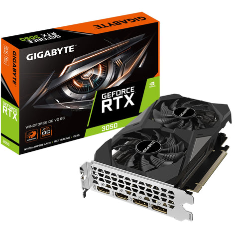 Gigabyte GeForce RTX 3050 WINDFORCE OC V2 6G GV-N3050WF2OCV2-6GD caja del producto