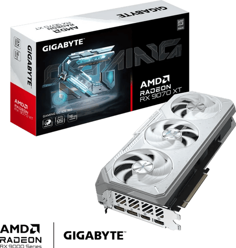 Tarjeta de Video Gigabyte AMD Radeon™ RX 9070 XT GAMING OC ICE 16GB (Edición Blanca, WINDFORCE 3X, Overclock de Fábrica) - GV-R907XGAMING-OC-ICE-16GD de Gigabyte | first_variant_option_1 — Envío inmediato
