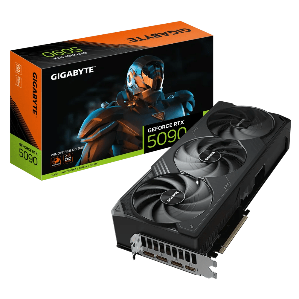 Tarjeta Gráfica GIGABYTE WINDFORCE OC GV - N5090WF3OC - 32GD - NVIDIA GeForce RTX 5090 - 32GB GDDR7 - PCIe Gen 5.0 - Arquitectura Ada Lovelace - DirectX 12 Ultimate - DLSS 3.5 - Ray Tracing - 3x DisplayPort - 1x HDMI - Triple Fan - Gaming Extremo - 8K de Gigabyte | first_variant_option_1 — Envío inmediato