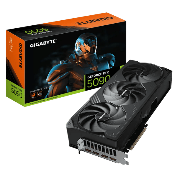 Tarjeta Gráfica GIGABYTE WINDFORCE OC GV - N5090WF3OC - 32GD - NVIDIA GeForce RTX 5090 - 32GB GDDR7 - PCIe Gen 5.0 - Arquitectura Ada Lovelace - DirectX 12 Ultimate - DLSS 3.5 - Ray Tracing - 3x DisplayPort - 1x HDMI - Triple Fan - Gaming Extremo - 8K de Gigabyte | first_variant_option_1 — Envío inmediato