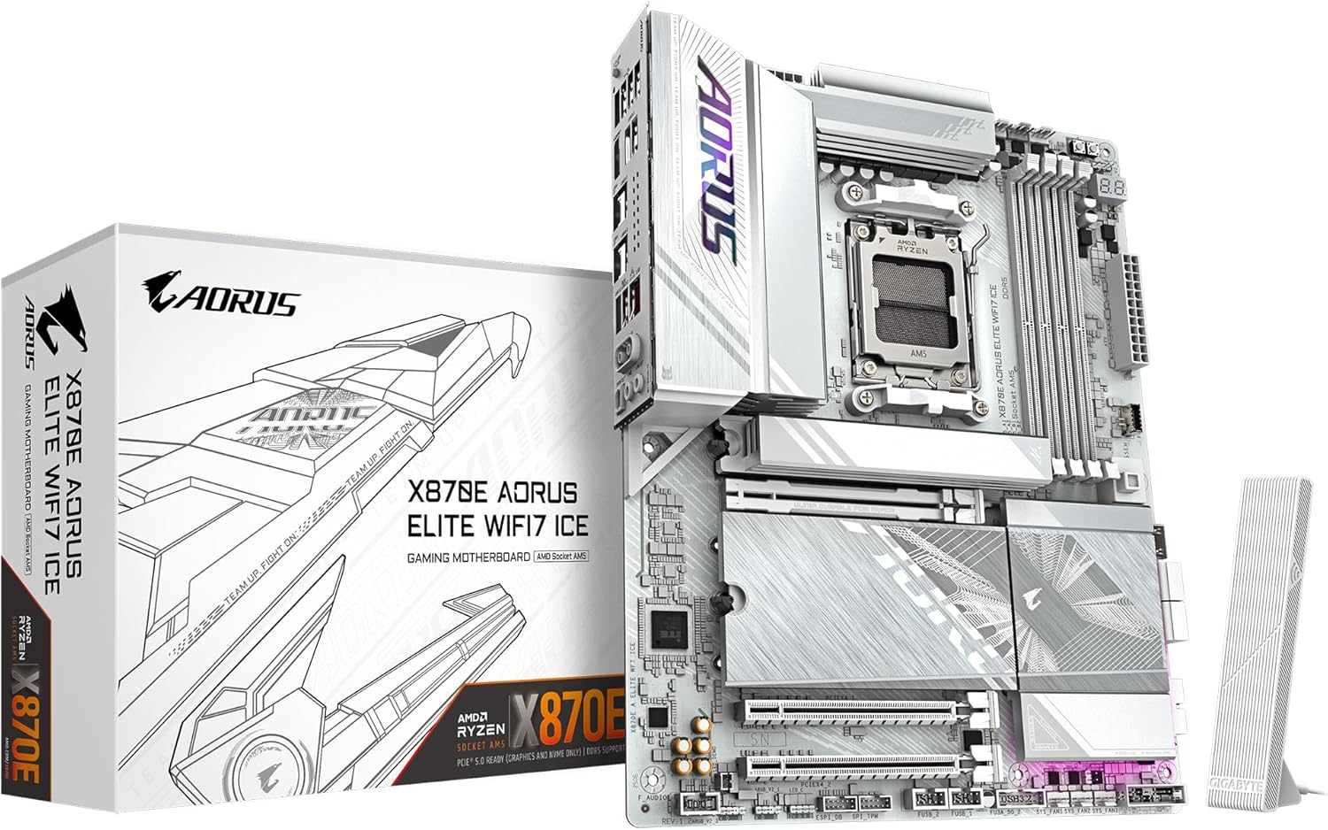placa madre-gigabyte-x870e aorus elite x ice