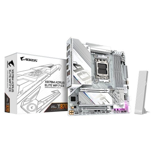 Placa Madre Gigabyte X870M AORUS ELITE WIFI7 ICE AM5 DDR5 mATX