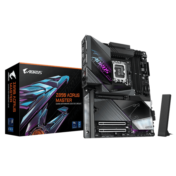 GIGABYTE Z890 AORUS MASTER INTEL CORE ULTRA (SERIES 2) LGA 1851 MOTHERBOARD, ATX, DDR5, 5X M.2, PCIE 5.0, THUNDERBOLT 4, WIFI7, 10GBE LAN, EZ - LATCH Z890 AORUS MASTER - SMART BUSINESS