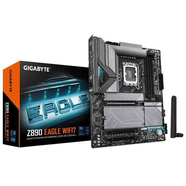 Gigabyte Z890 Eagle WiFi7 – Placa Madre ATX LGA1851 DDR5, 4×M.2 PCIe 5.0, USB4, WiFi 7, LAN 2.5GbE, EZ - Latch – para Intel Core Ultra Serie 2 Z890-EAGLE-WIFI7 - SMART BUSINESS