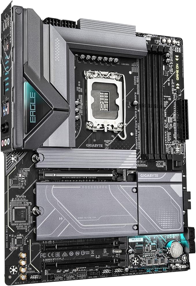 Gigabyte Z890 Eagle WiFi7 – Placa Madre ATX LGA1851 DDR5, 4×M.2 PCIe 5.0, USB4, WiFi 7, LAN 2.5GbE, EZ - Latch – para Intel Core Ultra Serie 2 Z890-EAGLE-WIFI7 - SMART BUSINESS