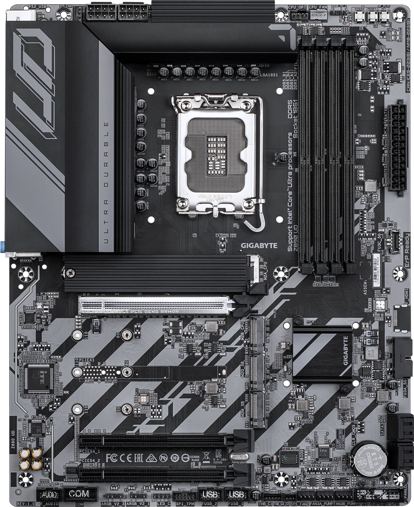 Placa Madre GIGABYTE Z890 UD vista en ángulo