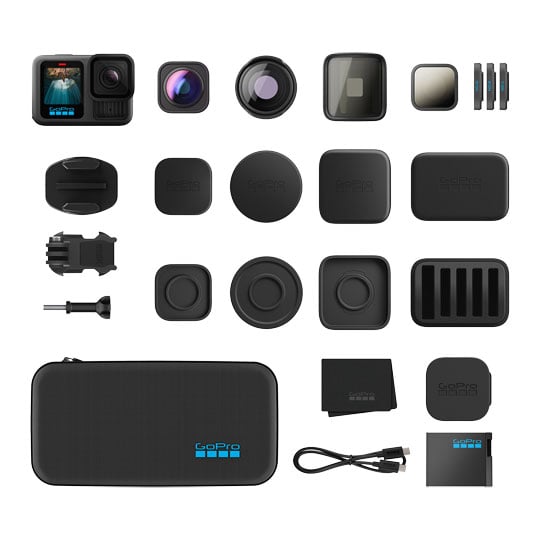 GOPRO HERO13 BLACK + HB - SERIES LENS COLLECTION – CÁMARA DE ACCIÓN 5.3K CON ULTRA WIDE, MACRO Y ANAMORPHIC LENS MODS + FILTROS ND, ESTABILIZACIÓN HYPERSMOOTH, WIFI 6 CHDRB-132-RW - SMART BUSINESS