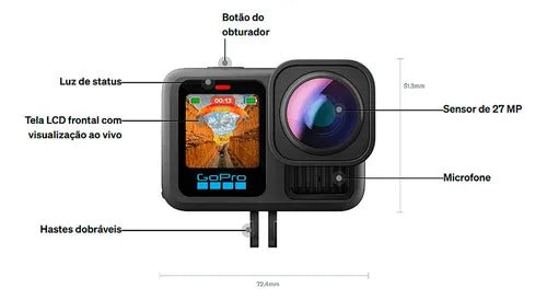 GOPRO HERO13 BLACK ULTRA WIDE (CHDRB - 133 - RW) — CÁMARA DE ACCIÓN 5.3K / 27MP ULTRA HD, SENSOR CMOS 1/1.9″, WIFI & BLUETOOTH, VÍDEO DEPORTIVO PROFESIONAL CHDRB-133-RW - SMART BUSINESS