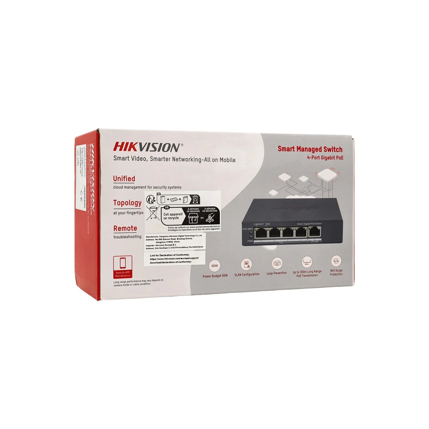 Switch Hikvision Ds - 3E1505P - Ei/M, 5 Puertos Gigabit Ethernet 10/100/1000 4 X Poe+ 45W, 10 Gbit/S, 2000 Entradas, Administrado de Hikvision | first_variant_option_1 — Envío inmediato