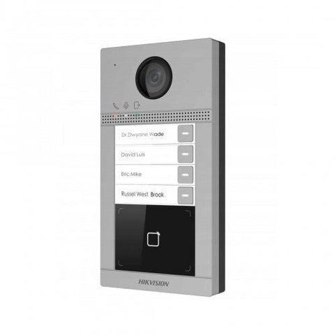 Hikvision DS-KV8413-WME1 videoportero IP de cuatro botones vista frontal
