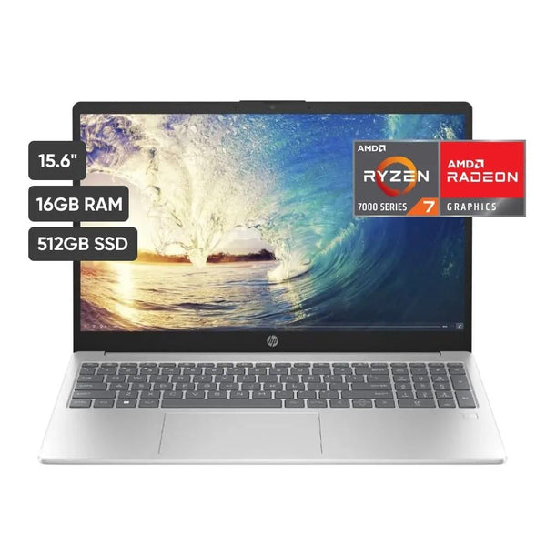 HP 15 - FC0275LA LAPTOP 15.6″ FHD, AMD RYZEN 7 7730U, 16GB DDR4, 512GB SSD, RADEON GRAPHICS, WINDOWS 11, DISEÑO DELGADO Y LIGERO B9TR3LAABM - SMART BUSINESS