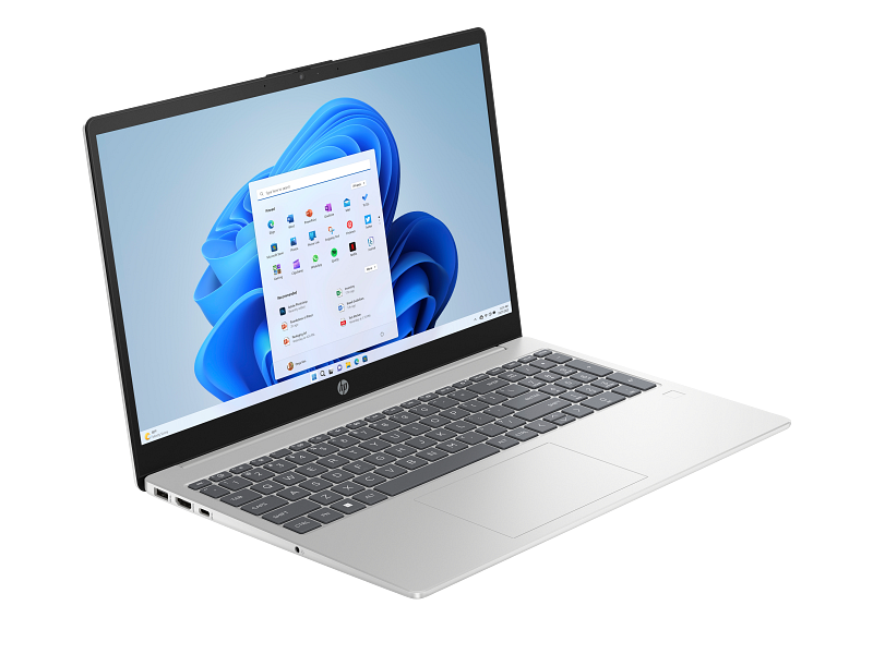 Notebook HP 15-fd1361la D6ZN3LA#ABM vista frontal derecha en color Natural Silver