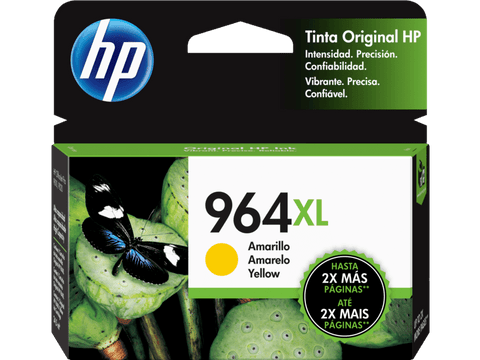 Cartucho de tinta HP 964XL 3JA56AL empaque frontal amarillo
