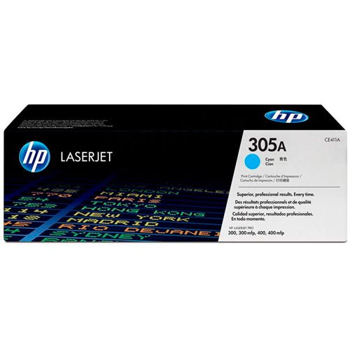 Hp Cartucho de tóner HP 305A (CE411A) Estándar Rendimiento Láser - Azul ciánico - Original - Empaque unitario - 1 Solamente - Láser - Estándar Rendimiento - 1 / Paquete CE411A - SMART BUSINESS