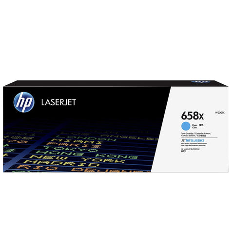 Cartucho De Tóner Original Hp 658X Cian (W2001X) De Alto Rendimiento Para Laserjet M571 - 28,000 Páginas de Hp | first_variant_option_1 — Envío inmediato
