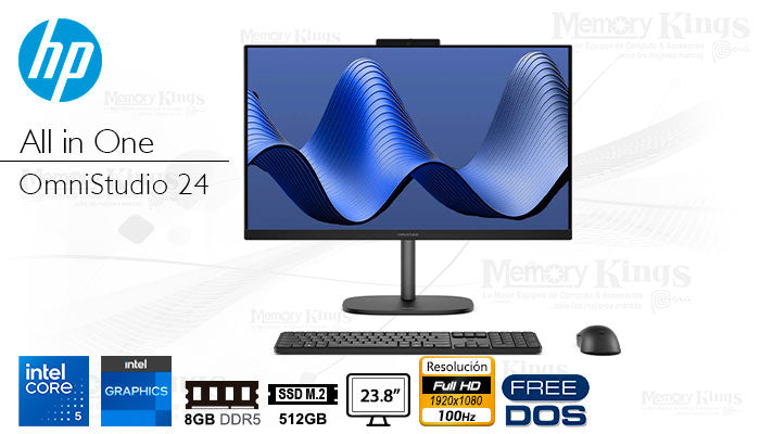 HP OmniStudio 24-cu0053la D2TT9LA#ABM All-in-One 23.8 pulgadas vista frontal