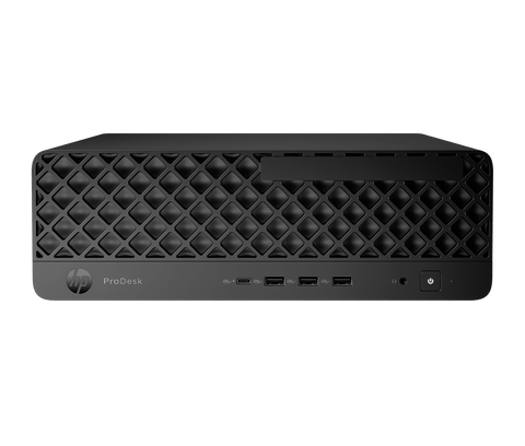 Desktop HP ProDesk 4 SFF G1i D90SRAT#ABM vista frontal del chasis negro