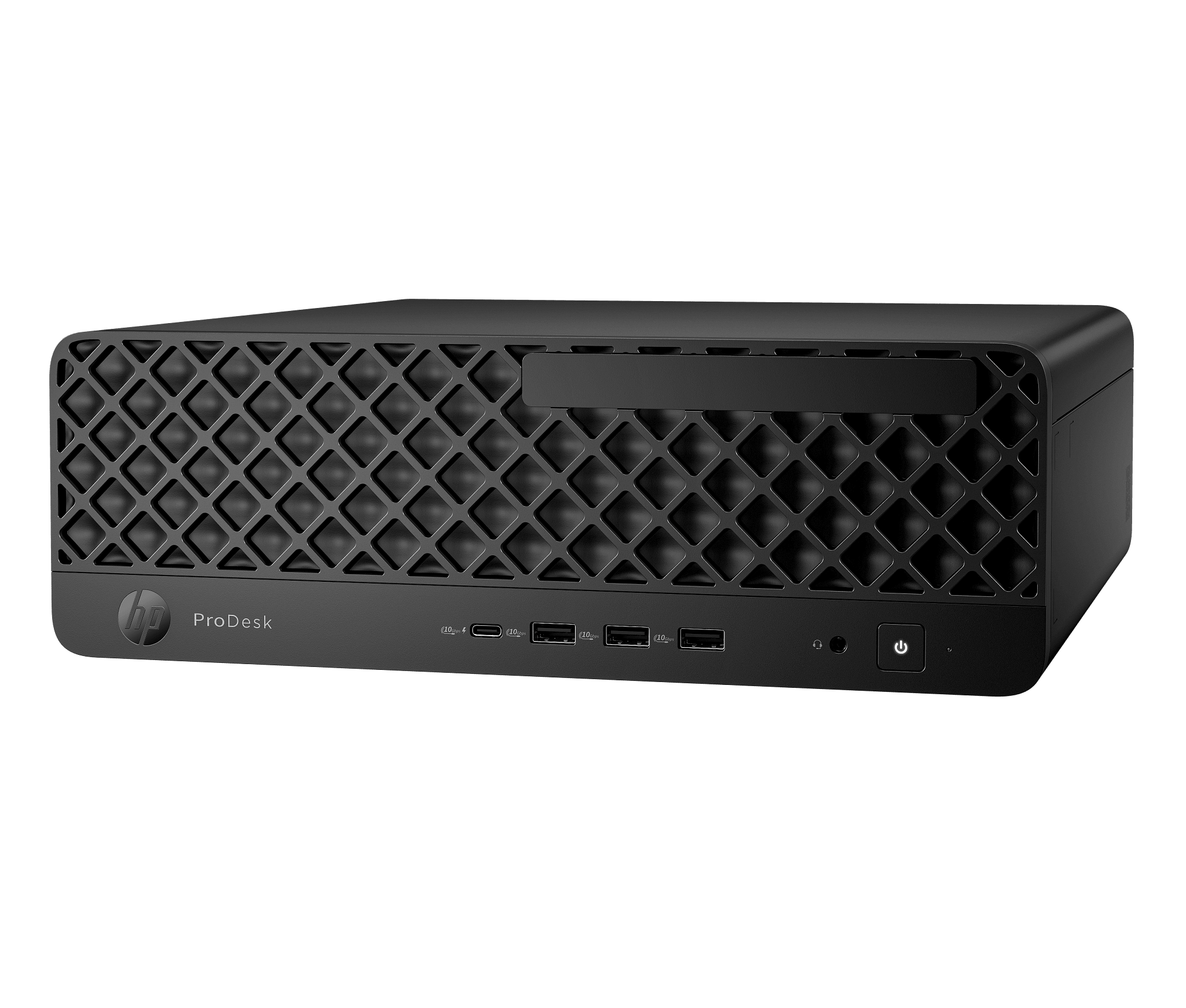 Desktop HP ProDesk 4 SFF G1i D90SRAT#ABM vista frontal izquierda en tres cuartos