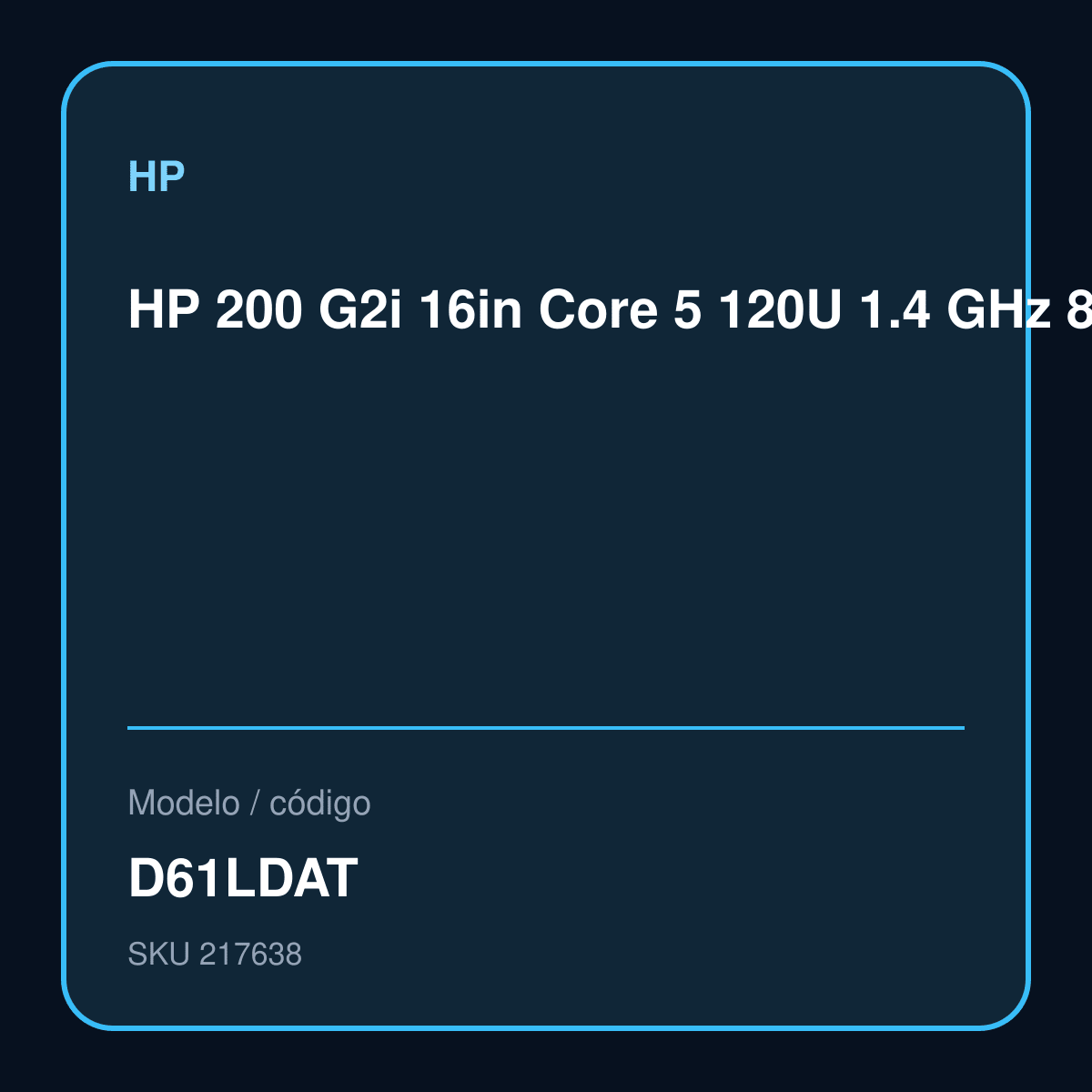 HP 200 G2i Notebook D61LDAT vista principal