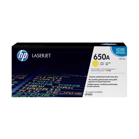 Hp Cartucho De Tóner Hp 650A (Ce272A) Láser - Amarillo - Original - Empaque Unitario - 1 Solamente - Láser - 1 Solamente de Hp | first_variant_option_1 — Envío inmediato