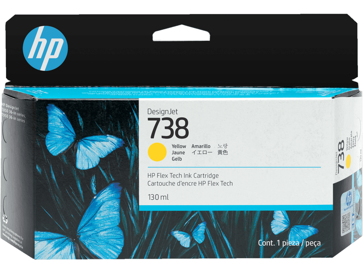 HP INC HP 738 AMARILLO 130ML TINTA AMPLIO FORMATO 498N7A 498N7A - SMART BUSINESS