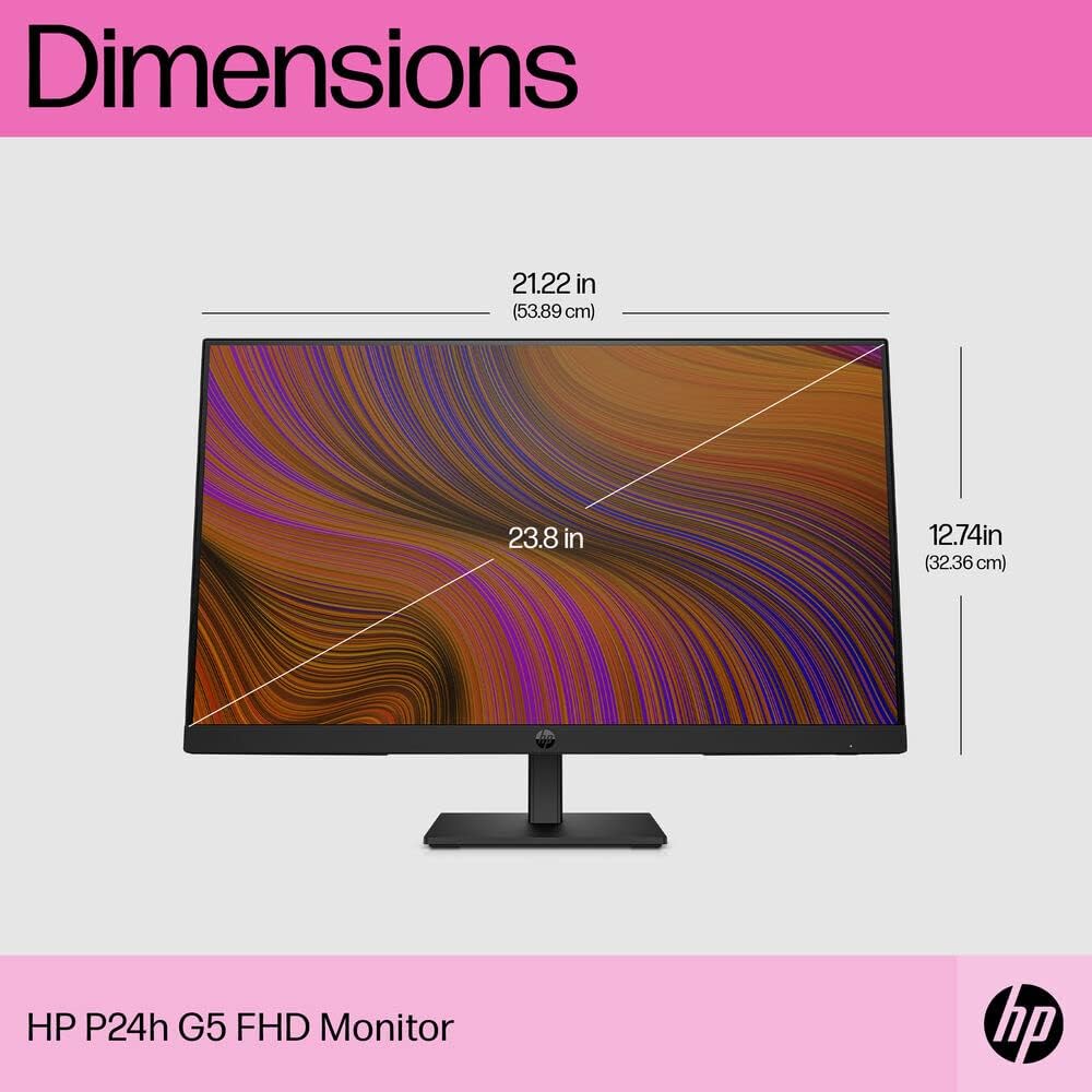 Monitor HP P24h G5 - 23.8" FHD IPS - 75Hz - Antirreflejo - 250 nits - HDMI / DP / VGA - Negro (64W34AAABA) de HP | first_variant_option_1 — Envío inmediato