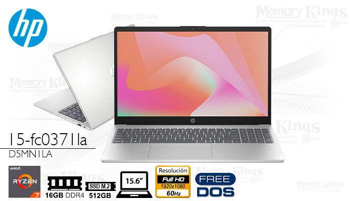 HP 15-fc0371la D5MN1LA#ABM notebook Plateado Natural vista principal