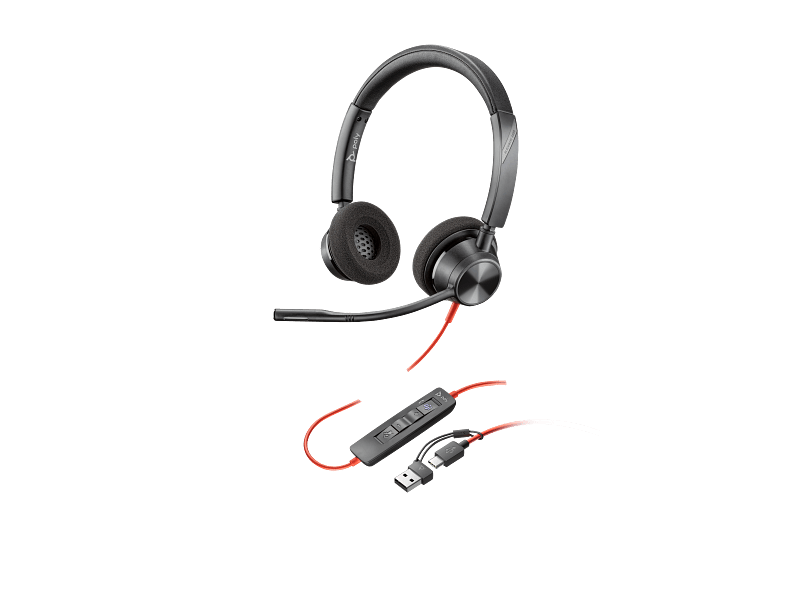 HP POLY BLACKWIRE 3320 8X220AA – AURICULARES ESTÉREO BINAURALES CON MICRÓFONO OMNIDIRECCIONAL, CONEXIÓN USB - C Y JACK 3.5 MM, CERTIFICADOS PARA MICROSOFT TEAMS 8X220AA - SMART BUSINESS