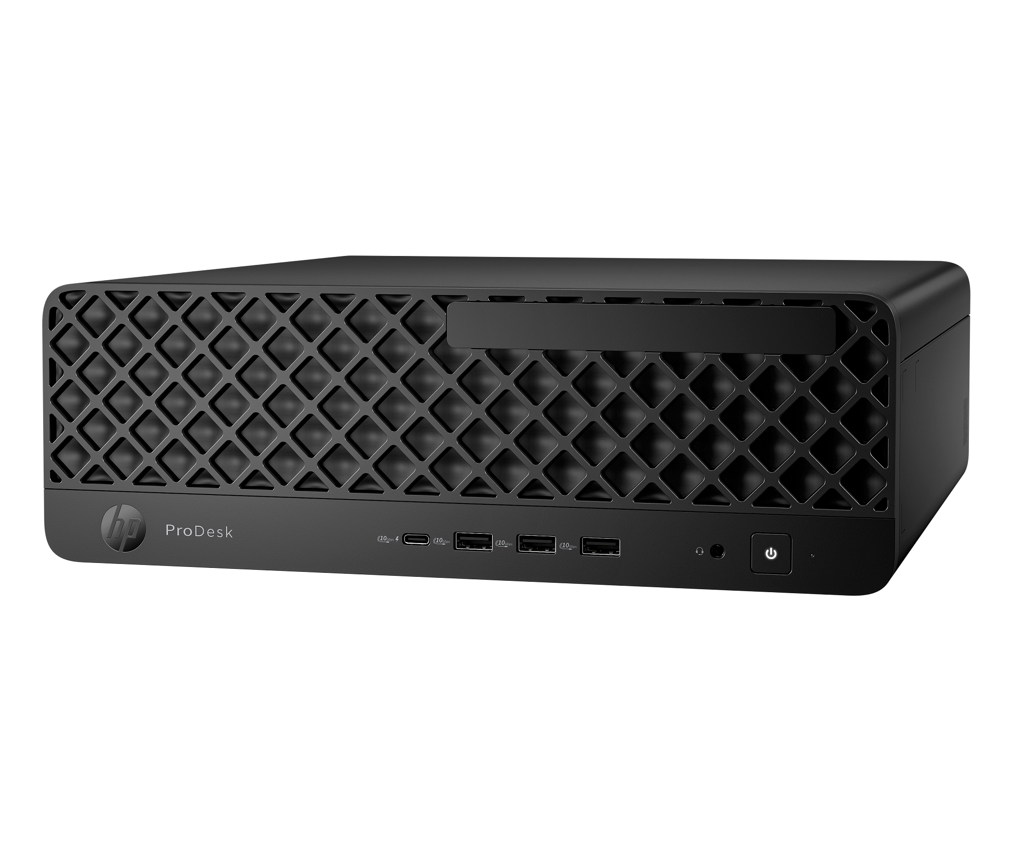 Desktop HP ProDesk 4 SFF G1i D90SRAT#ABM vista frontal izquierda en tres cuartos