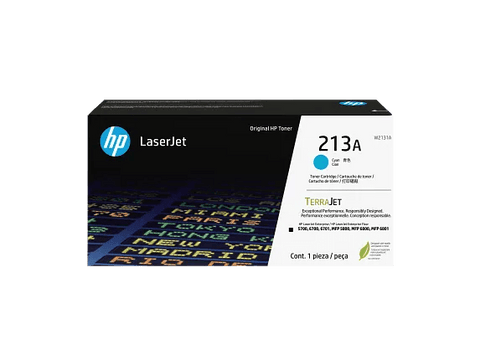 HP 213A W2131A tóner original cian, vista frontal