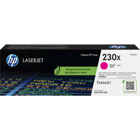 HP 230X W2303X tóner original magenta de alto rendimiento, vista frontal