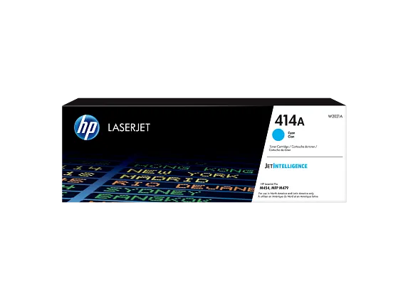 HP 414A W2021A tóner original cian, vista frontal